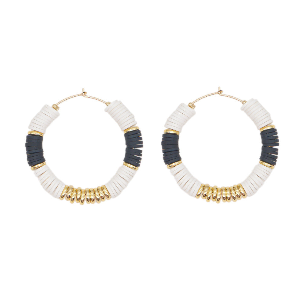 Joyas al por mayor Pendientes de cristal ahumado con ojos bohemios
